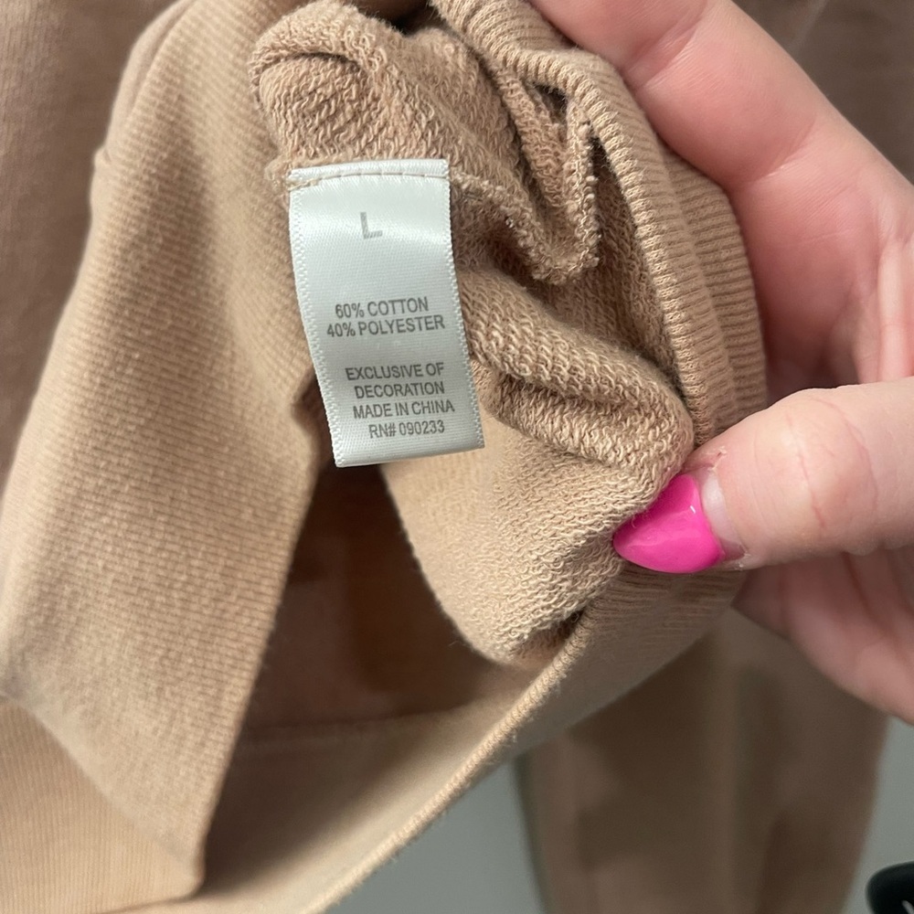 La Hearts Women's Tan Half-Zip Sweatshirt - Picture 4 of 4